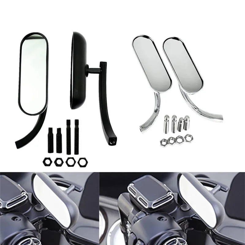 

Универсальное боковое зеркало заднего вида для мотоцикла для Harley Davidson Touring Road Street Glide Black Chrome Accessories
