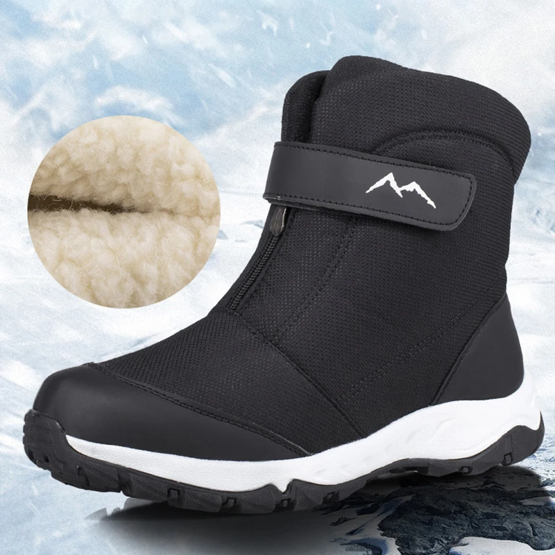  Winter Boots Men High-top Water-resistant Cotton Shoes Male Plus Velvet Warm Couple Snow Boots Northeast Outdoor Casual Shoes 