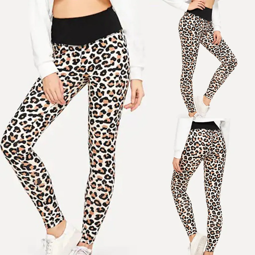 Новинка 2019 стильные женские модные повседневные леопардовые леггинсы для