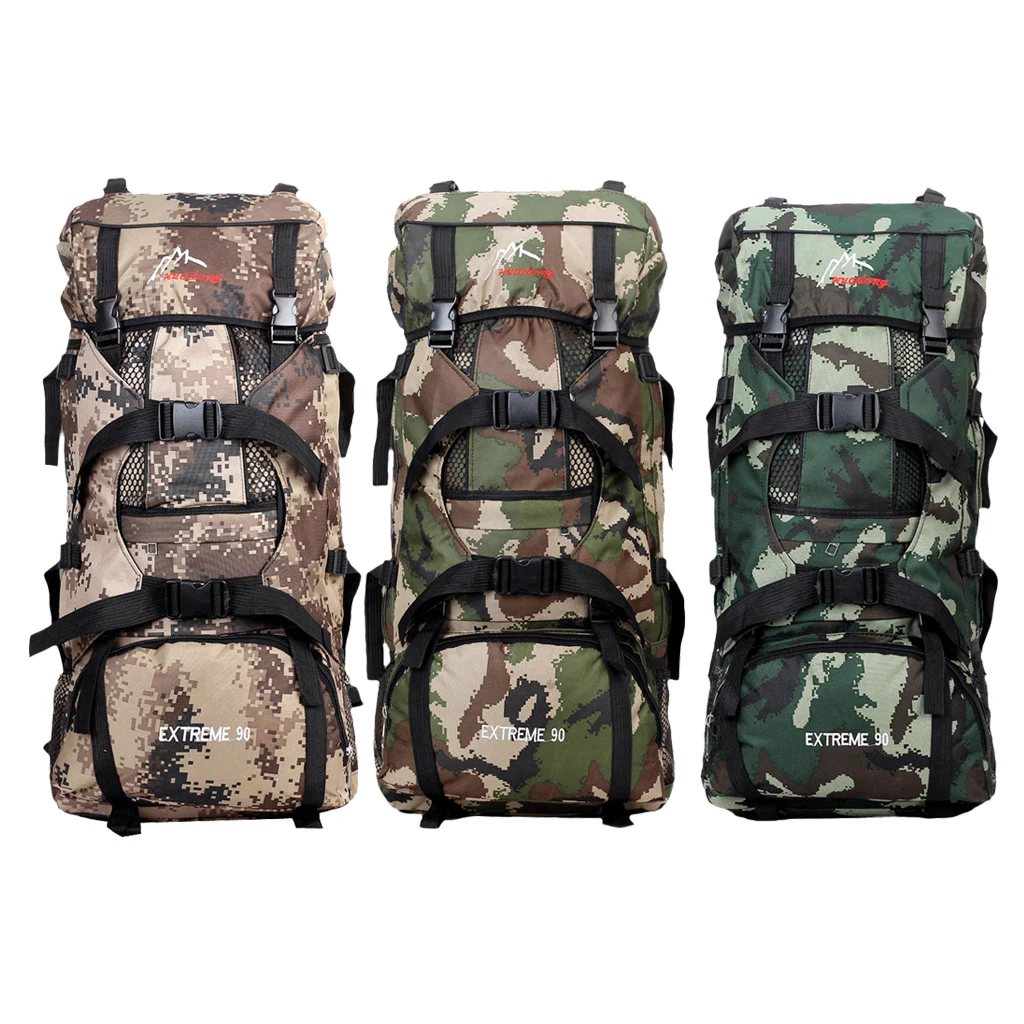 Большой камуфляжный рюкзак 90 л для походов кемпинга охоты уличная сумка