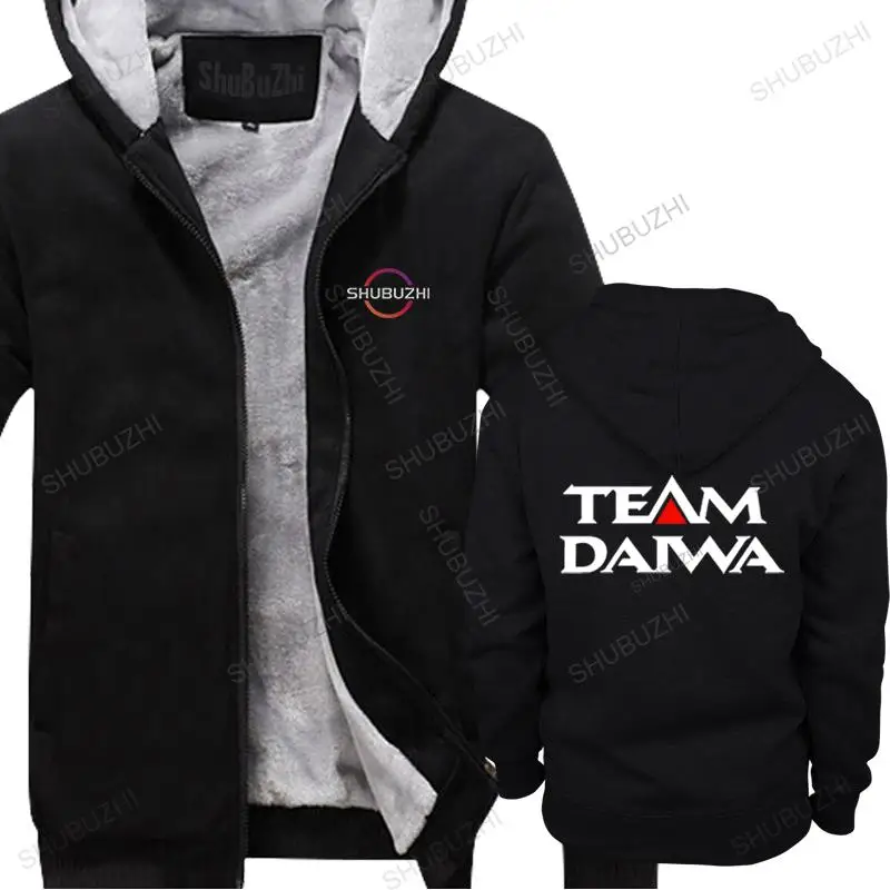 

New TEAM DAIWA Logo Pro fishingerWinner Men's Black thick hoodies Size S M L XL 2XL thick hoodie Brand Clothes Slim Fit Printing