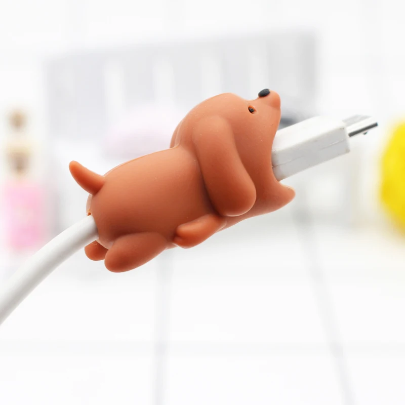 

Cute Animal Cartoon Cable Saver Cover Phone USB Bite Charger Data Cord Protector Silicone H-best Phone Accessories Cover