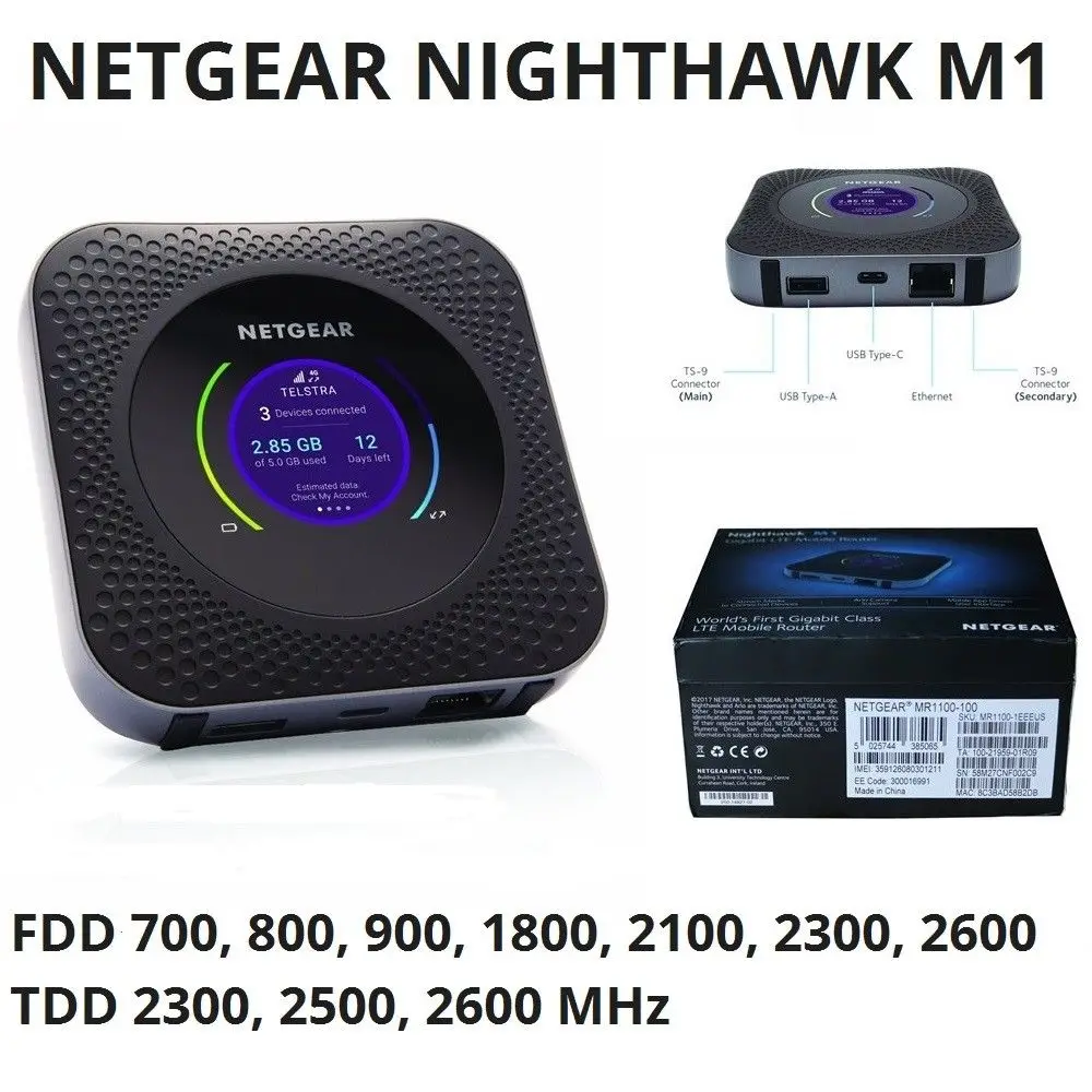 Разблокированный Netgear M1 Nighthawk MR1100 4G гигабитный Wi-Fi маршрутизатор точки доступа EUS