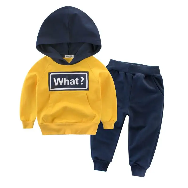 2021 Spring and Autumn Boys Children Suits cotton Long Sleeve hoodie +Sports Pants 2pcs Set Boy Clothes E3609 | Детская одежда и