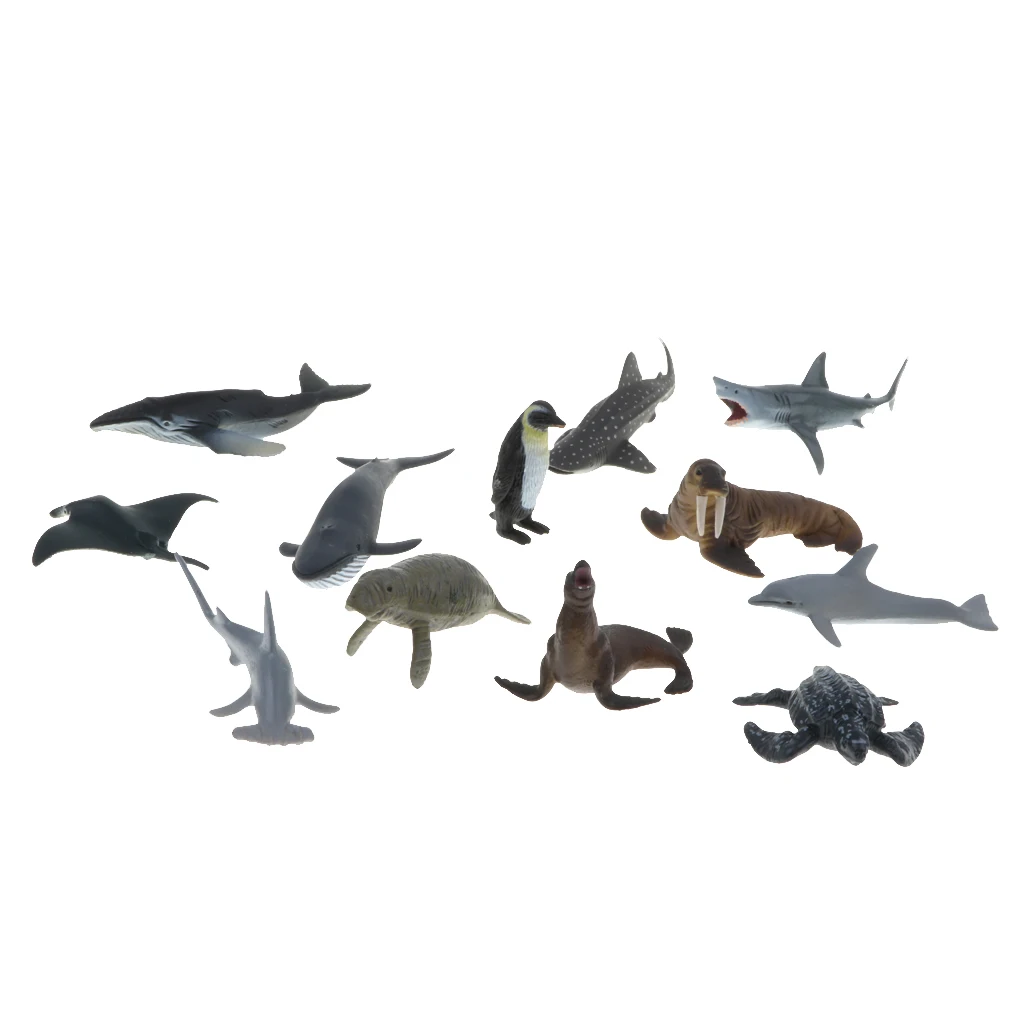 12x Plastic Marine Animal Model Figures Kids Educational Science Nature Toy | Игрушки и хобби