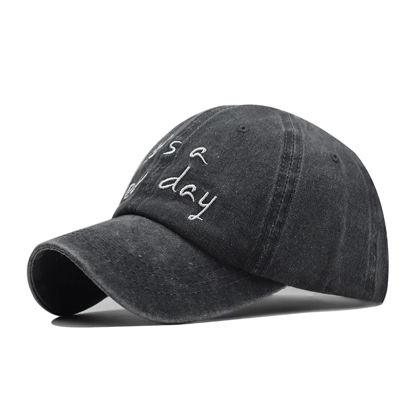 Хлопковая бейсболка с вышивкой надписью для пары Женская Уличная Повседневная