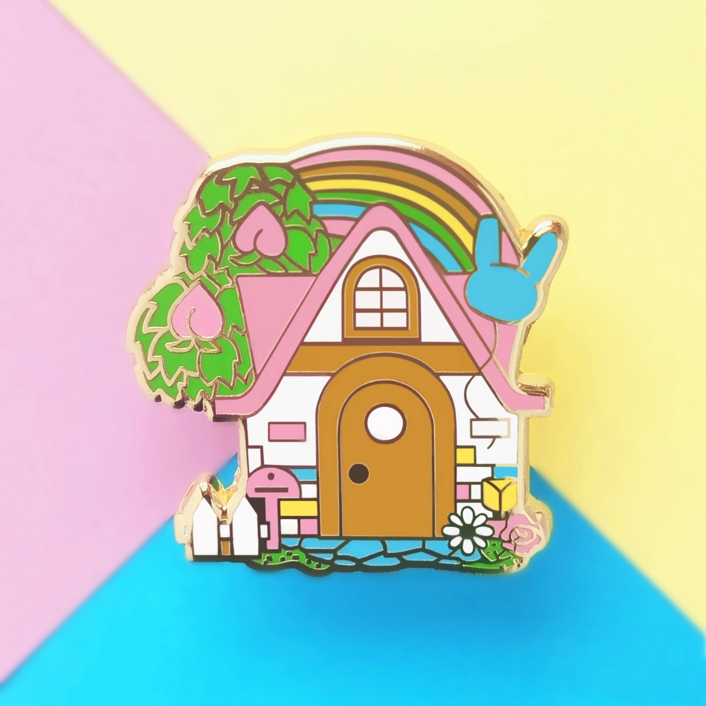 

Animal Crossings Rainbow House Hard Enamel Pin Cute Cartoon Home Lapel Badge Brooch New Horizons Video Game Collect Fans Gift