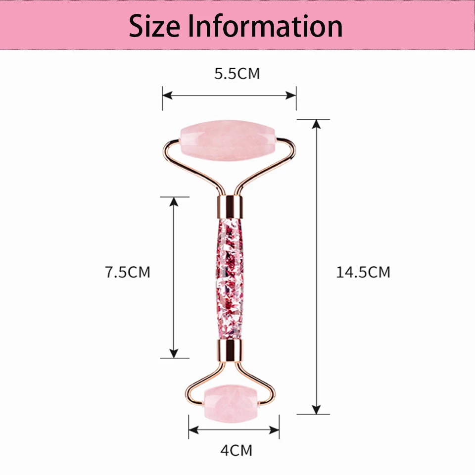 Натуральный розовый кварц нефрит роликовый лицевой массажер для тела Темный
