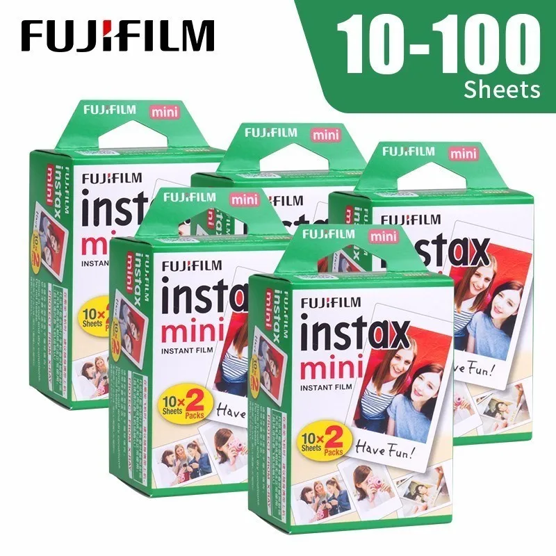

Новинка 2022, пленка Fujifilm Instax Mini 9 с белым краем, 10, 20, 40, 60, 100 листов/упаковка, фотобумага для камеры Fuji instant