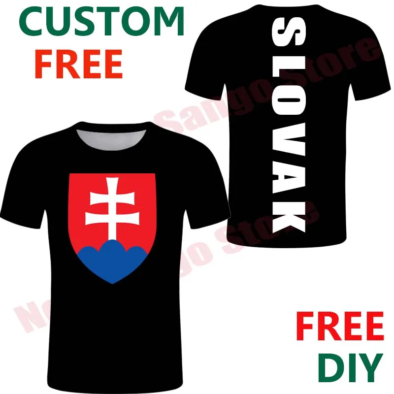 Словакия Бесплатная пользовательская мужсая Республика Флаг Футболка страны