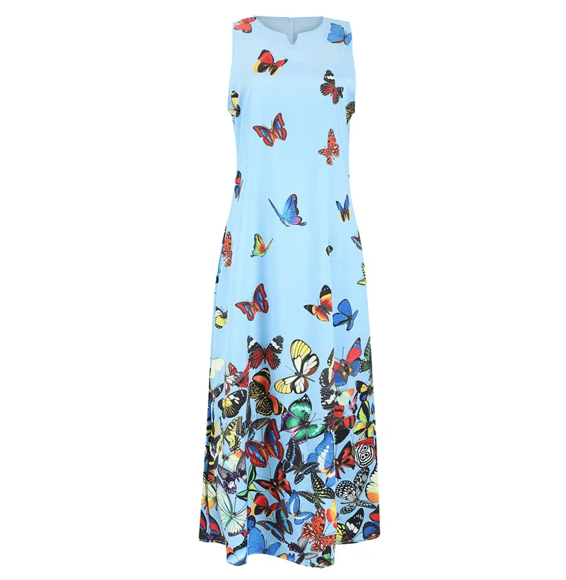 Женское пляжное платье с бабочками Повседневное цифровым принтом в богемном