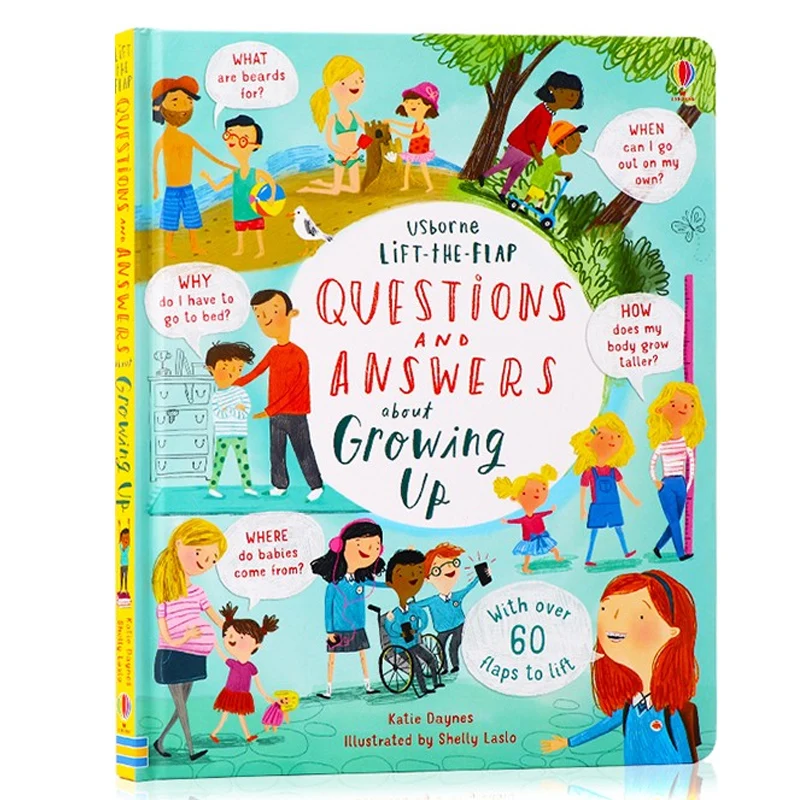 

Questions And Answers About Growing Up English Educational Picture Book Kids Learning Board Book Hardcover 3D Story Boo