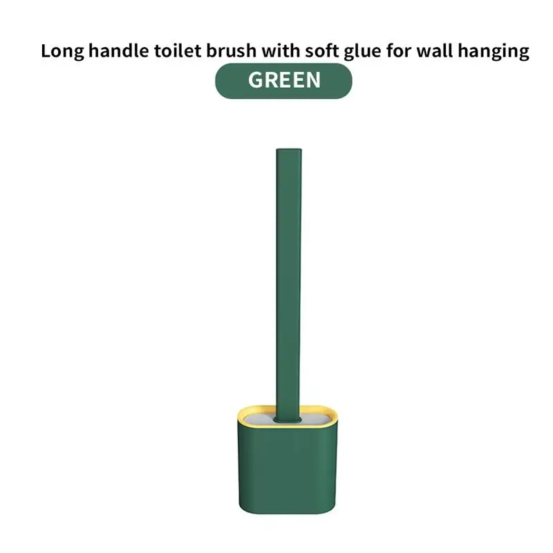 Силиконовая щетка для унитаза настенная плоская с гибкой мягкой щетиной и