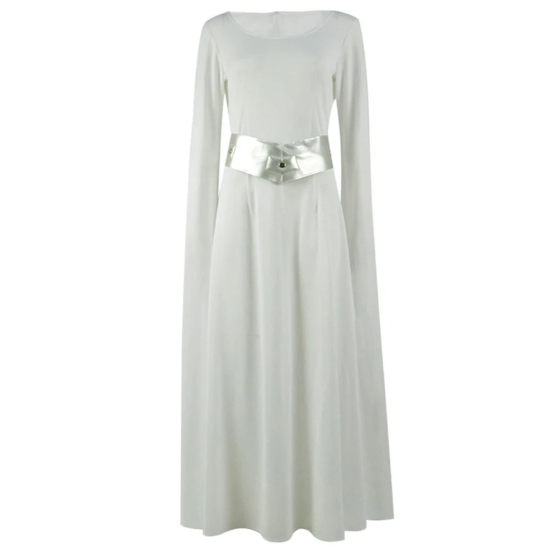 Cossky принцесса Лея косплей костюм белое платье Женская одежда для косплея|Костюмы