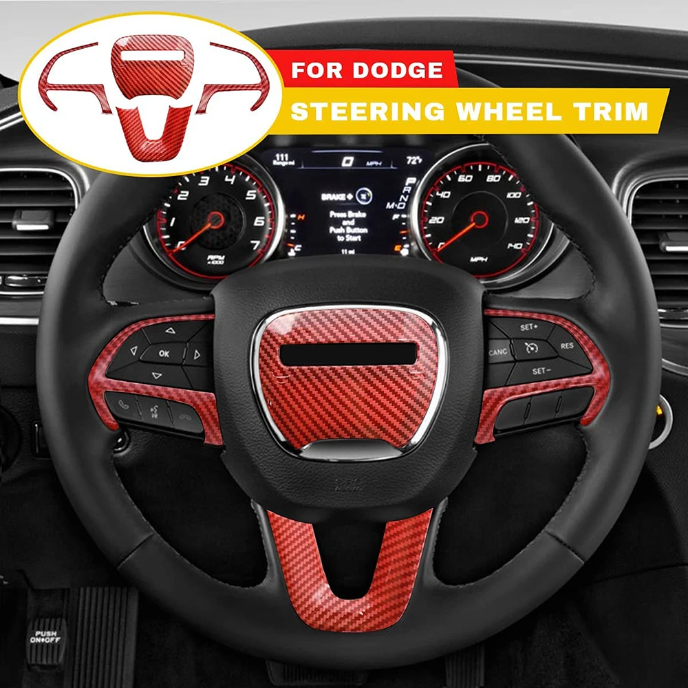 

Car Steering Wheel Decoration Cover Stickers Interior Accessories For Dodge Challenger Charger Durango Jeep Grand Cherokee SRT8​