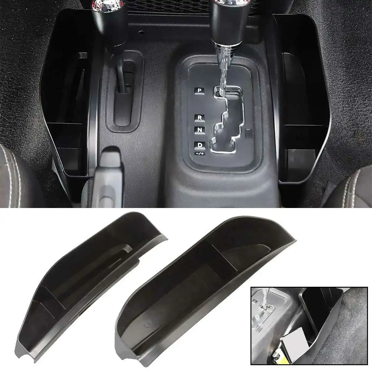 Новый 2 шт. Черный ABS ящик для хранения передач с боковой консолью держатель лотка