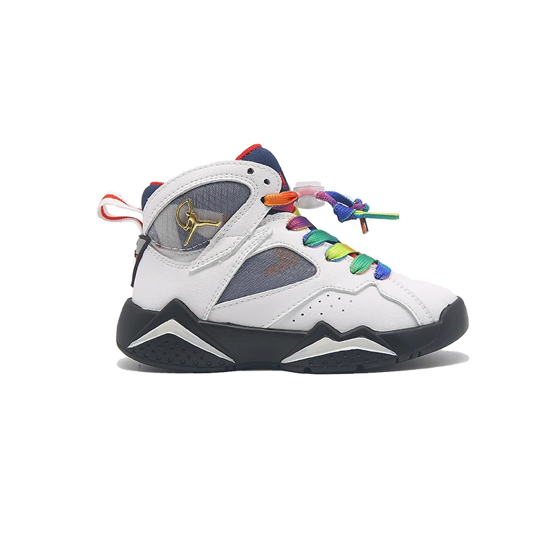 

Spring and Autumn New A j7 Big Paris Children's Shoes Qiao 7 Child Basketball Boys' Sports Flats Girls' Running Shoes