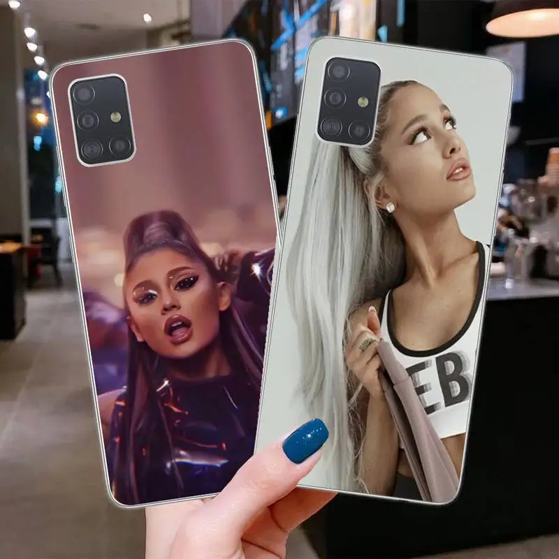 

Ariana Grande Phone Case Transparent Cover For Samsung S9 S10 S8 Plus S7 S8 Coque