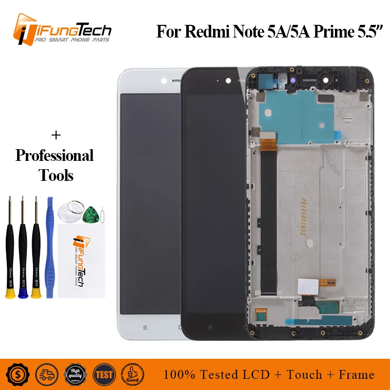 ЖК дисплей для XIAOMI Redmi Note 5A/Note 5A Prime сенсорный экран с дигитайзером и рамкой