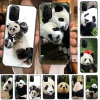 super cute panda phone case for xiaomi redmi poco f1 f2 f3 x3 pro m3 9c 10t lite nfc black cover silicone back prett mi 10 ultra
