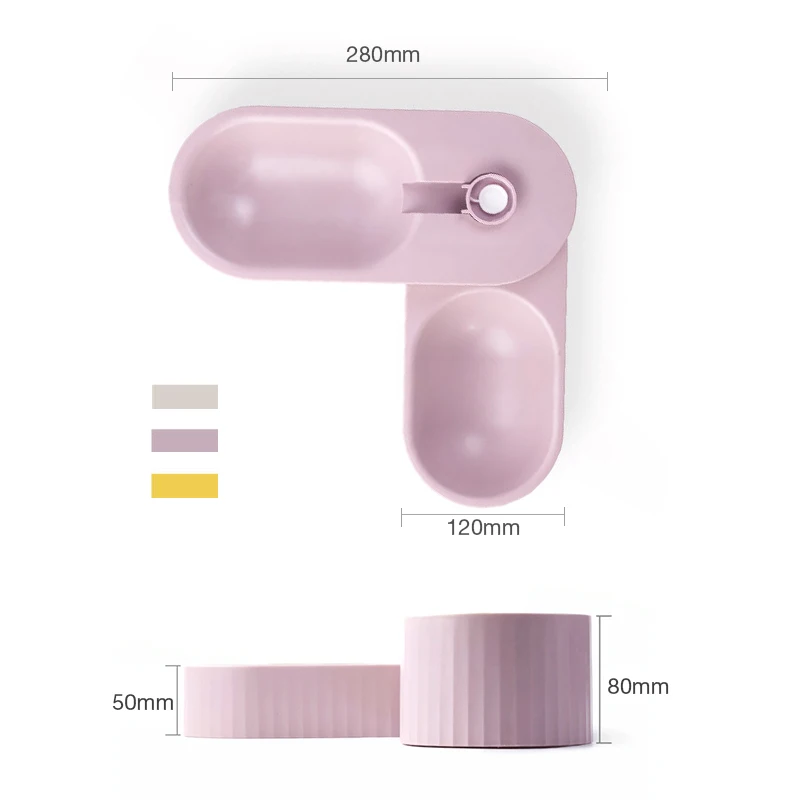 

Petshy New Pet Dog Double Bowls Feeder Puppy Cat Dogs Plastic Food Water Feeder Pets Supplies Dog Feeding Bowl Bottle Drinker