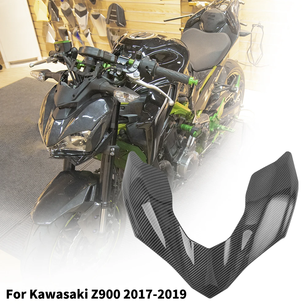 

Carbon Upper Front Headlight Fairing Beak Nose Cone Extension Cowl Winglet Wing Cover For KAWASAKI Z900 2017 2018 2019 Z 900 ABS