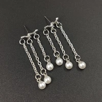 2021 statement three layer pearl long tassel earrings for women temperament jewlery gift