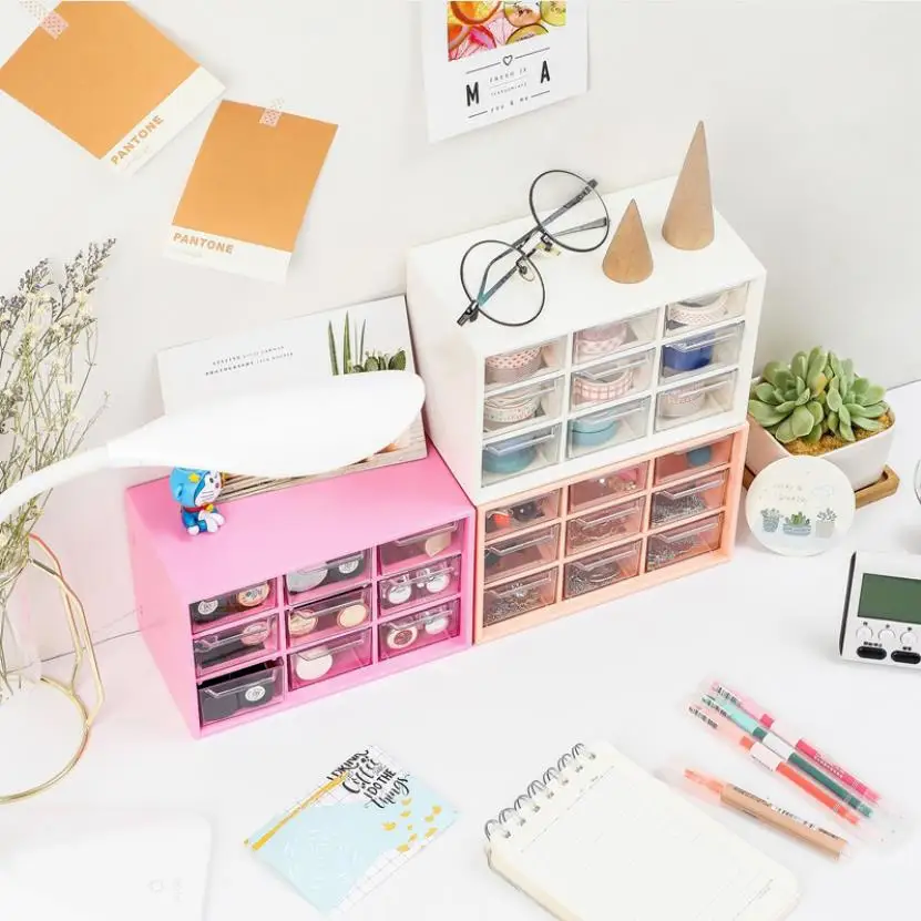 Настольный органайзер для косметики с 9 отделениями настольный хранения