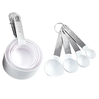 4pcs8pcs multi purpose spoons cup measuring tools pp baking accessories stainless steel plastic handle for kitchen gadgets