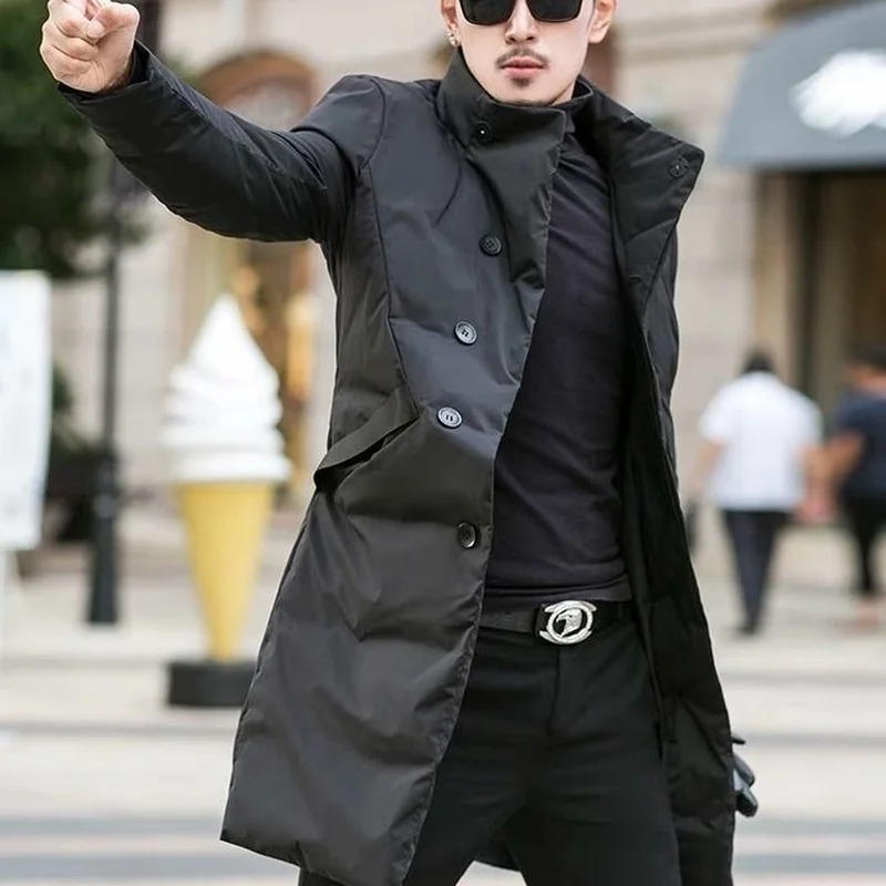 Parkas Men's Cotton Winter Korean Style Fashion Suit Mid-length Stand-up Collar Warm Youth Jacket Men Clothing  Winter Jacket