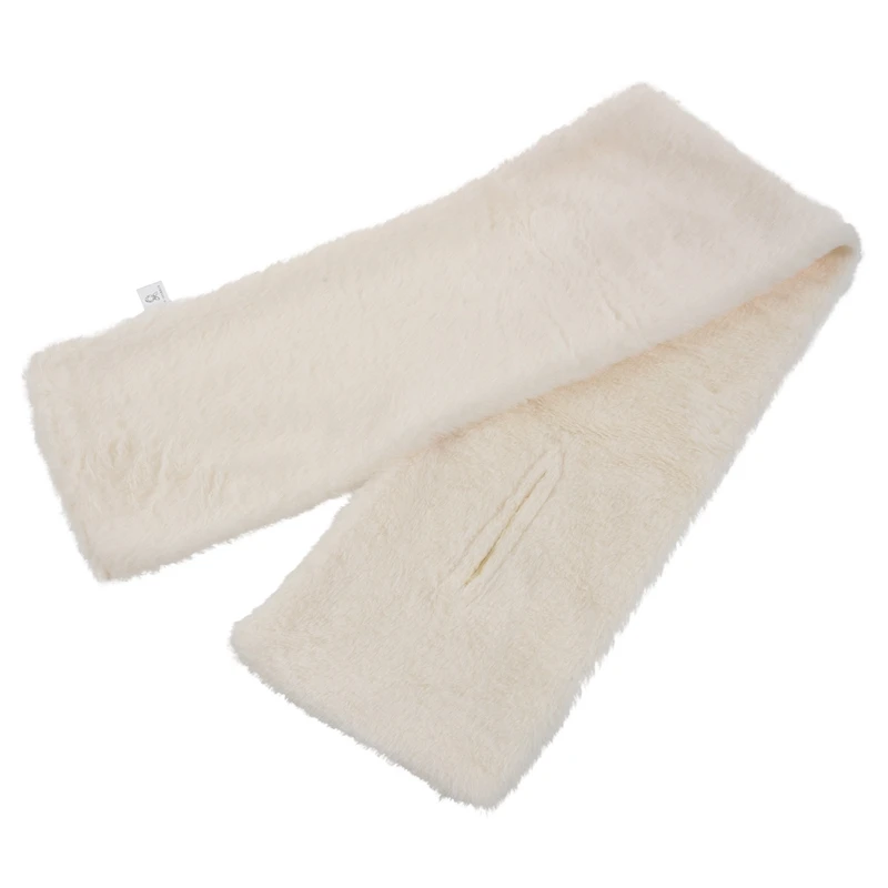 Женский шарф из искусственного кроличьего меха на осень и зиму белые Шарфы |