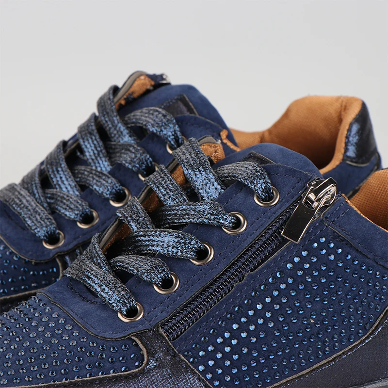 

Reflective Skateboard Shoes Women Sneakers Chic Casual Zipper Platform Footwear Female Lace Up Wedge Sneakers Sports Shoes