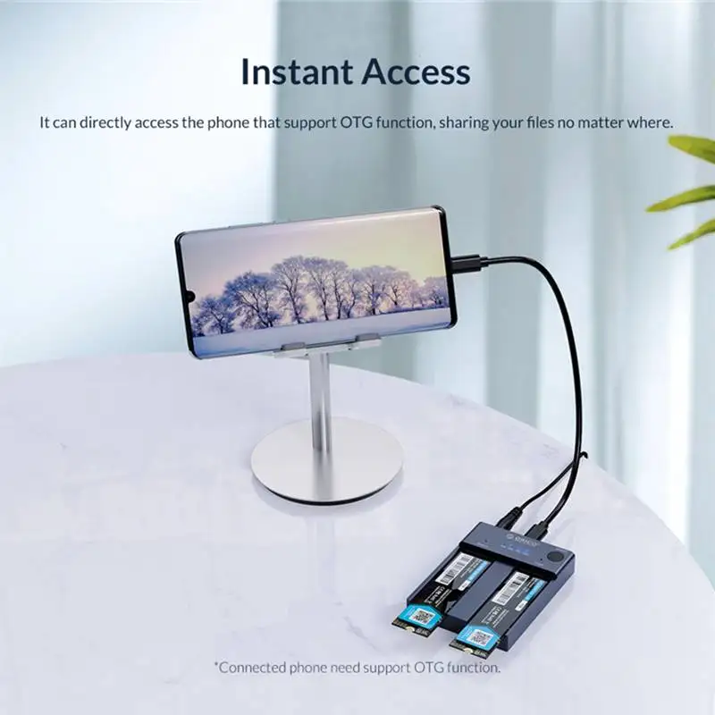 ORICO NVMe M.2 SSD Duplicator Offline Clone USB3.1 Type-C 10Gbps HDD Dock Large Capacity 4TB SSD Hard Drive Reader SSD Enclosure