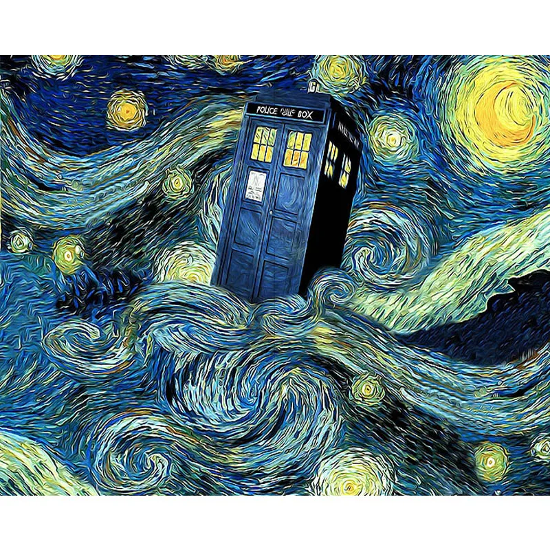 

5D DIY Diamond Painting Cross Stitch Van Gogh Starry Night Full Diamond Embroidery “Doctor Who” Needlework Home Decoration