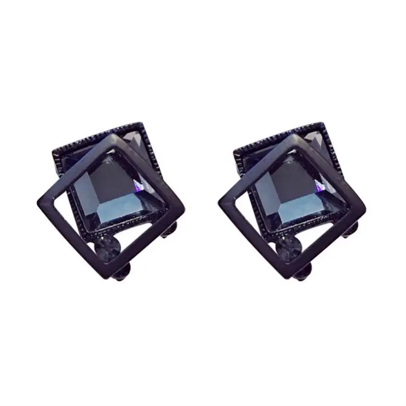 Лидер продаж новые Геометрические Квадратные серьги гвоздики Стразы с