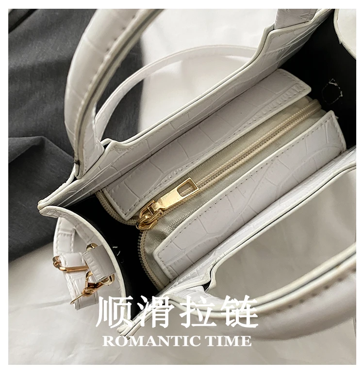 

Women's Crocodile Pattern Crossbody Bags Solid Color PU Leather Female Small Square Shoulder Bag Fashion Ladies Purses Handbags