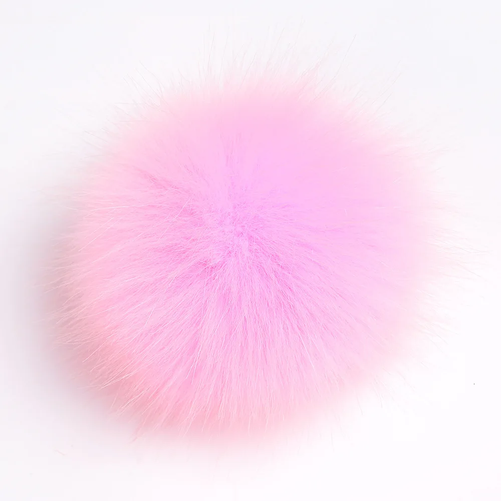 Pink 5 шт./партия, 8 см, мяч из искусственного лисьего меха, полиэстер, экологичный пушистый шар, одежда, обувь, шапки, аксессуары, Резиновая лента, интерфейс - Цвет: Pink
