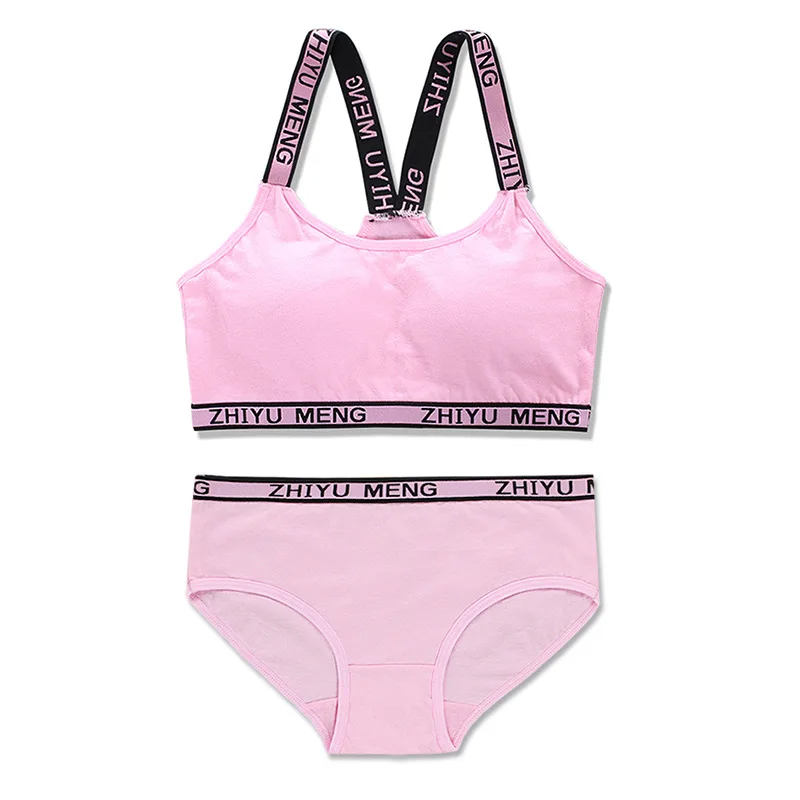 

Нижнее белье для девочек-подростков, мягкий комплект с бюстгальтером, спортивный жилет для молодых йоги на возраст 8-15 лет