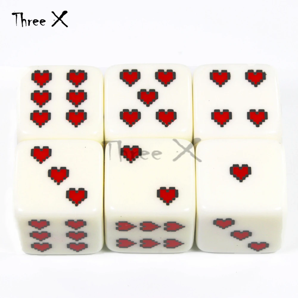 Хит! 18 мм логотип D6 набор игральных костей 6 шт./компл. пластиковый сторонний кубик