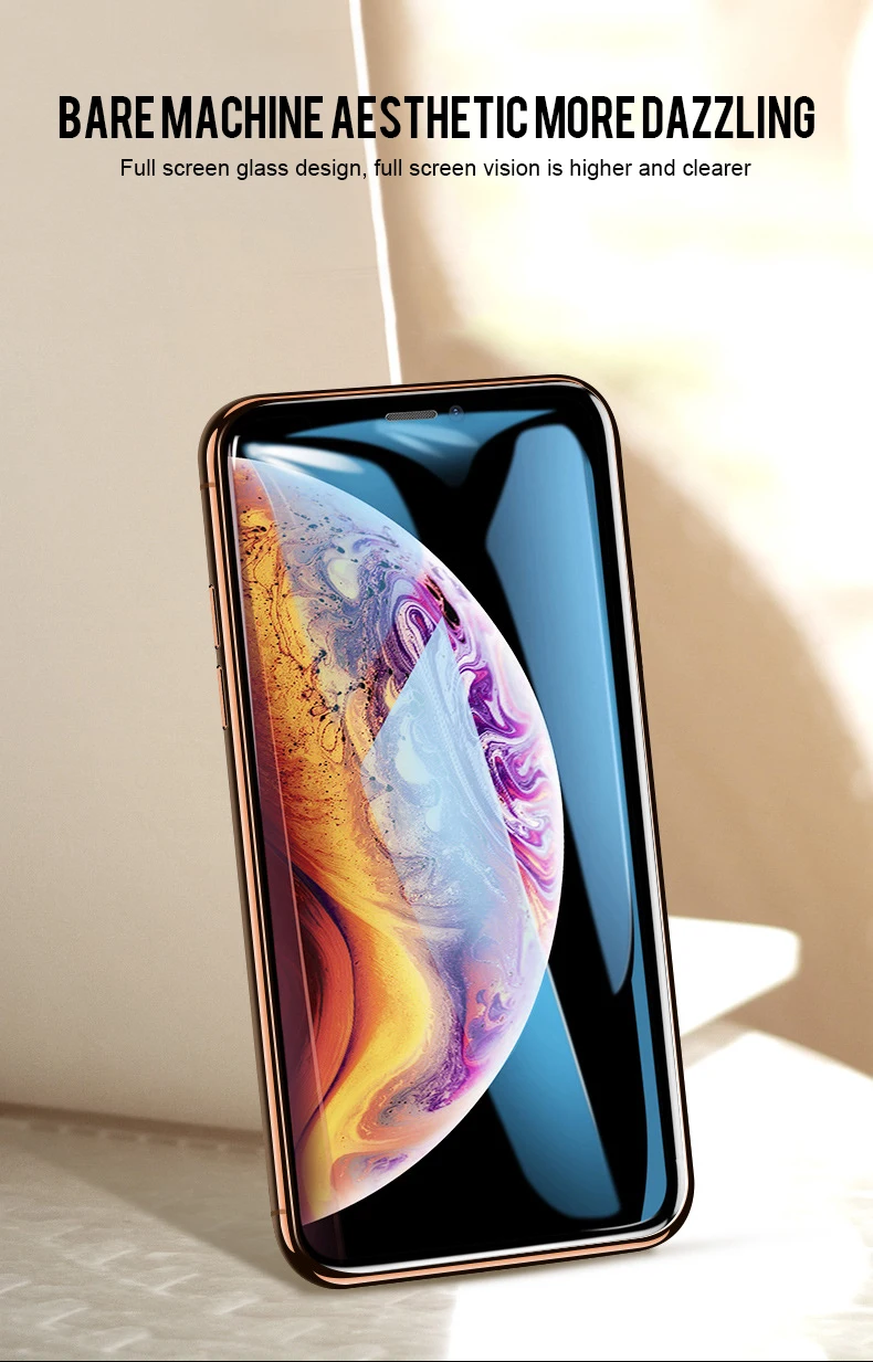 3 шт протектор экрана для iPhone XR XS макс. закаленное стекло для iPhone 7 6 6S 8 Plus 9D Полное стекло для iPhone X XS защитная пленка