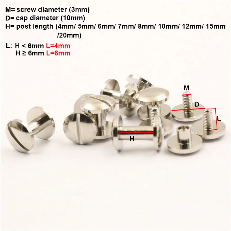 10 шт. винты гвозди с заклепками для фотоальбома кожаный ремень мм|Заклепки| |