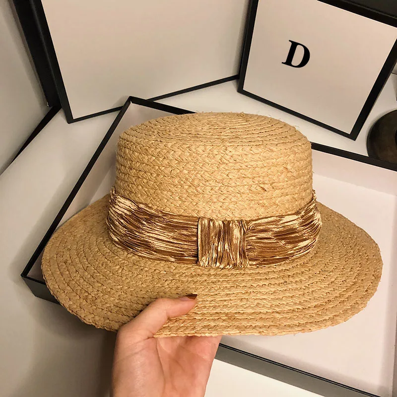 HT063 ручная выделка женская обувь Летняя шляпа от солнца пляжная с перекрестными