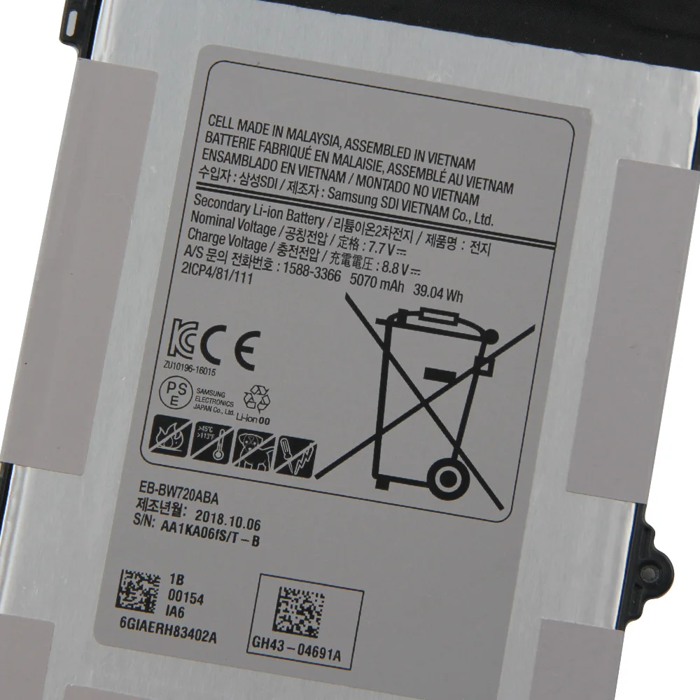Оригинальный аккумулятор для планшета EB-BW720ABE EB-BW720ABA Samsung Galaxy Book 12 0 &quot12 дюймов 5070