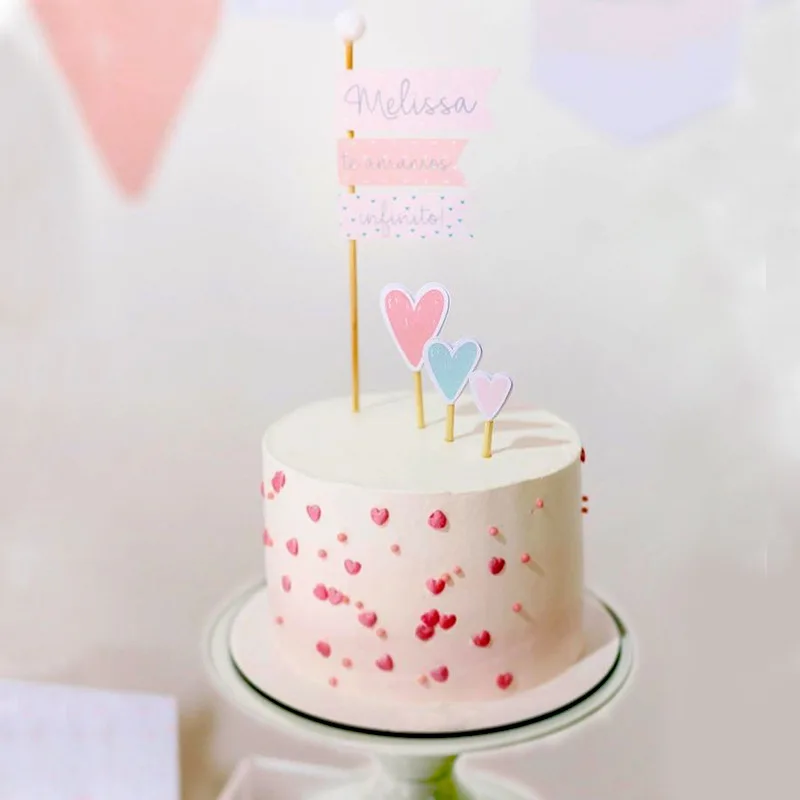 Bear Cake Topper Baby Shower Wedding Dessert Decoration Cute Letter Smiley Flowers Girl Birthday Party Boy Baking Supplies |