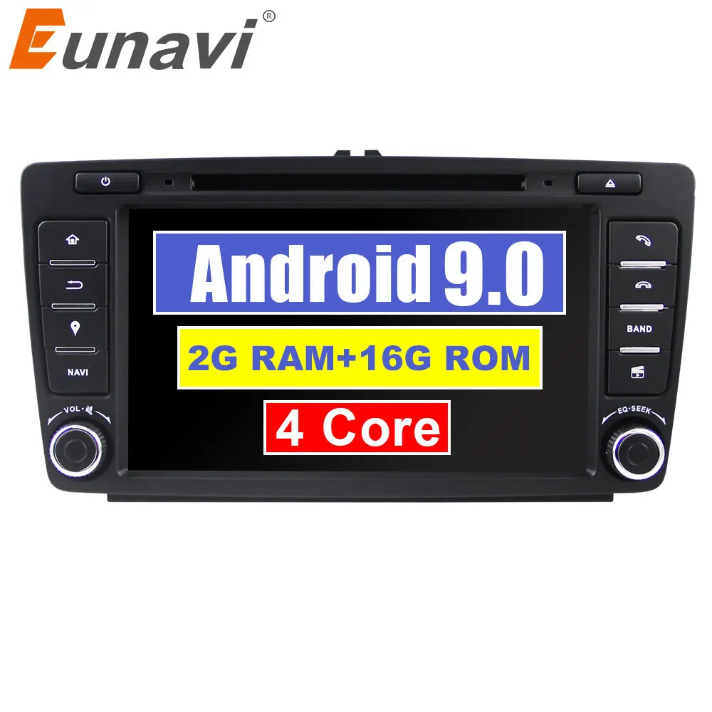 Eunavi 2 din Android 9,0 автомобильный dvd-плеер gps навигация для Skoda Octavia A7 Радио стерео Мультимедиа автомобильный ПК 2G ram