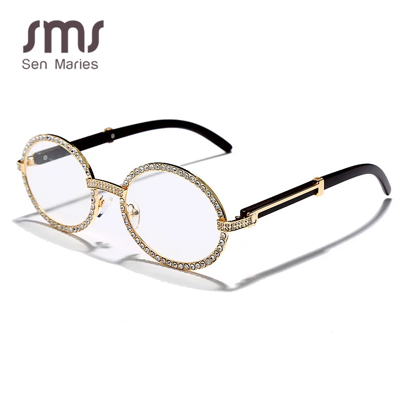 Мужские и женские очки со стразами Sen Maries Винтажные Солнцезащитные 3AAA с круглыми