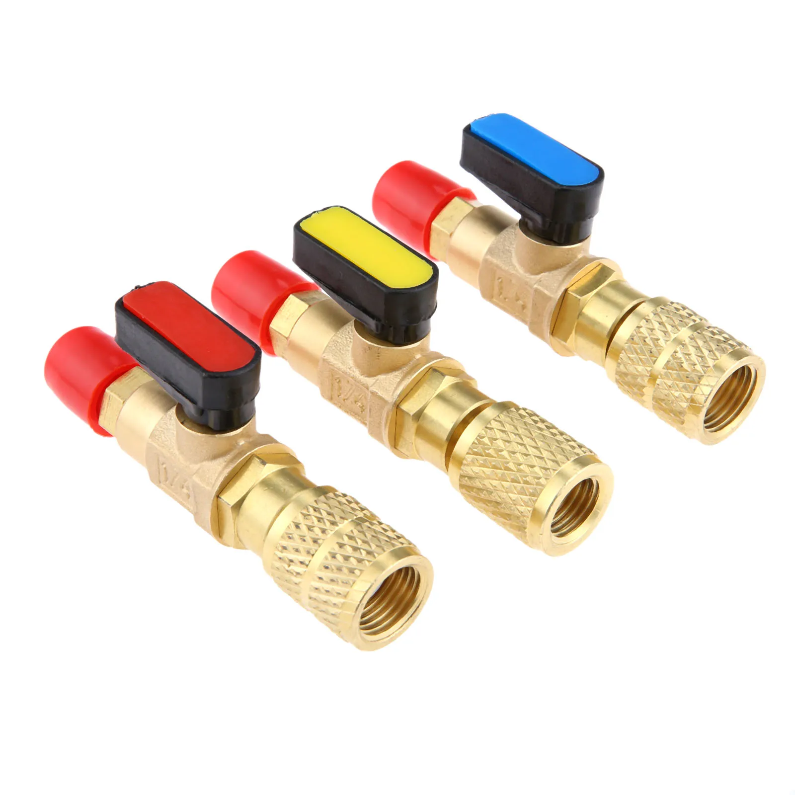 Yetaha 3 шт. прямой и ручной запорный клапан 1/4 &quotSAE Male 5/16&quot SAE Female для R22 R12 R410a