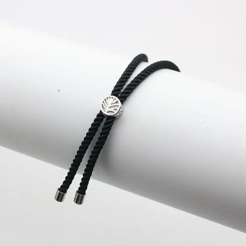 Cute Bear Family Dad Mom Son Stainless Steel Bracelets& Bangles Charm Simple Adjustable Rope Chain Bracelet Men Women Jewelry