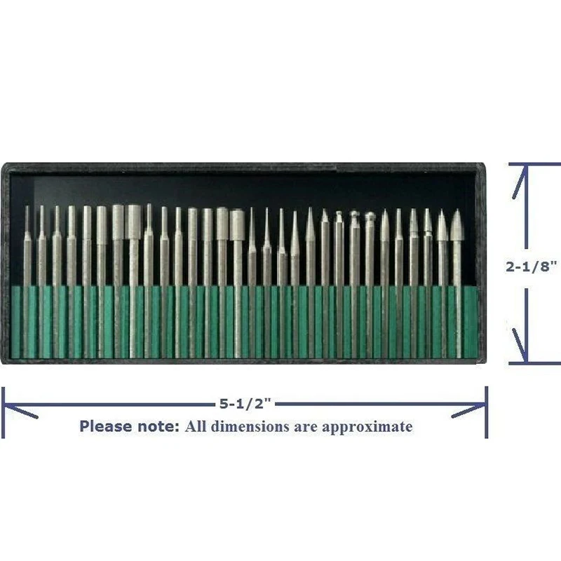 

30pcs Rounded/Tapered/Ball/Cylinder Burrs Diamond Drill 400 Grits Milling Bits