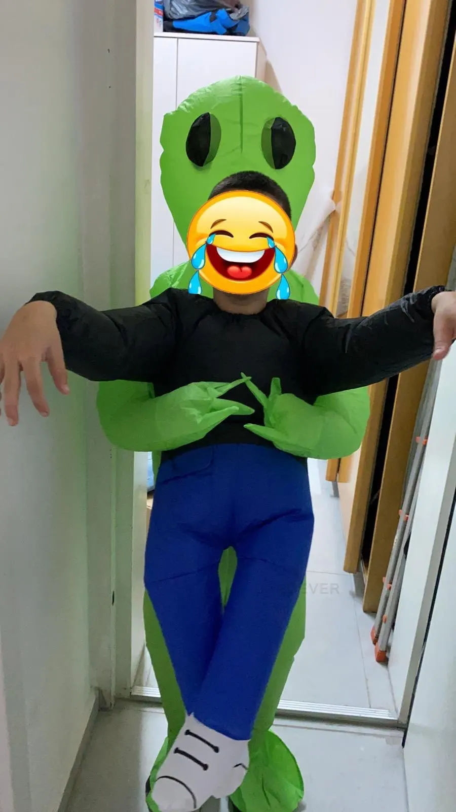 Надувной зеленый инопланетный костюм для взрослых и детей Забавный вечеринки